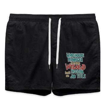 Warehouse Manager Wizard - Badeshorts - Schwarz - Vorne - AI Model Male 185 light (185cm)