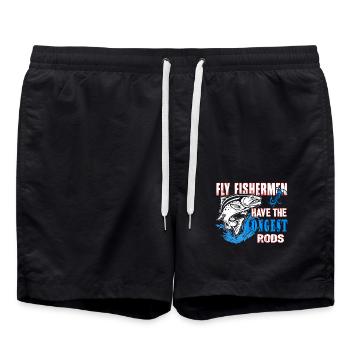 Fly Fishing Fly Fisherman Have The Longest Rods - Swim Trunks - black - Front - AI Model Male 185 light (185cm)