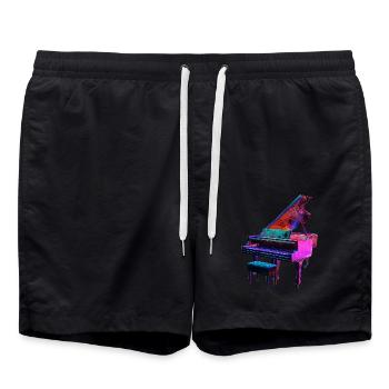 Piano - Swim Trunks - black - Front - AI Model Male 185 light (185cm)