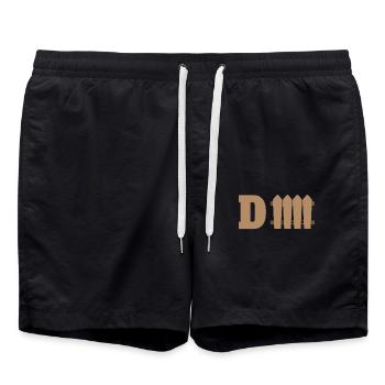 Holzlattenzaun Initiale D für Heimwerker und - Badeshorts - Schwarz - Vorne - AI Model Male 185 light (185cm)
