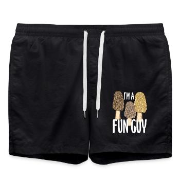 Mushroom picker: I'm a funny guy - Swim Trunks - black - Front - AI Model Male 185 light (185cm)