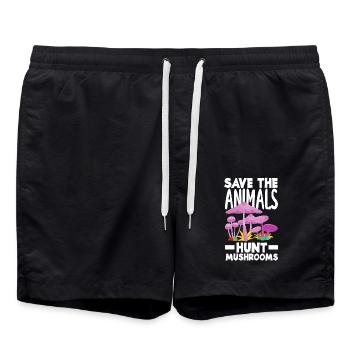 Sauvez les animaux Cueillez des champignons Chasseurs - Short de bain - noir - Devant - AI Model Male 185 light (185cm)