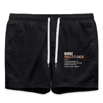 Nurse Practitioner - Expertise Meets Compassion - Swim Trunks - black - Front - AI Model Male 185 light (185cm)