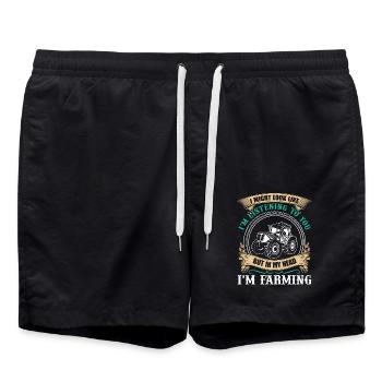 Farmer In My Head I am Farming - Swim Trunks - black - Front - AI Model Male 185 light (185cm)