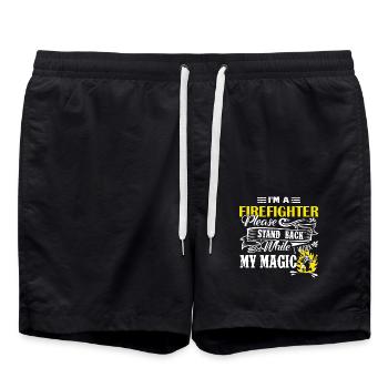 Firefighter I Am A Firefighter - Swim Trunks - black - Front - AI Model Male 185 light (185cm)