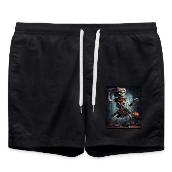 Troll Scarecrow in a Haunted House, Halloween - Swim Trunks - black - Front - AI Model Male 185 light (185cm)