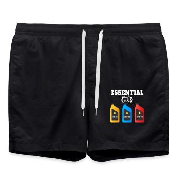 Lustige Essential Oils Illustration für - Badeshorts - Schwarz - Vorne - AI Model Male 185 light (185cm)