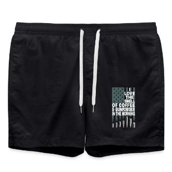 J’adore l’odeur du café et de la poudre à - Short de bain - noir - Devant - AI Model Male 185 light (185cm)