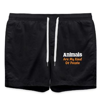 Animal lovers are my kind of people - Swim Trunks - black - Front - AI Model Male 185 light (185cm)