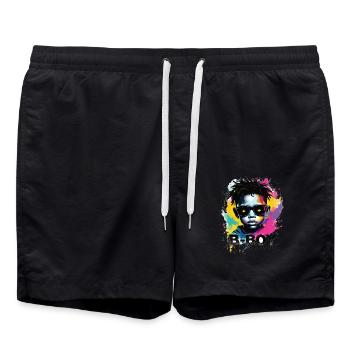 B-Boy Breakdance Hip Hop Tanz Tänzer Breakdance - Badeshorts - Schwarz - Vorne - AI Model Male 185 light (185cm)