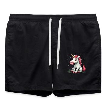 Mignon Licorne Idée Cadeau Magique Licorne Fans - Short de bain - noir - Devant - AI Model Male 185 light (185cm)