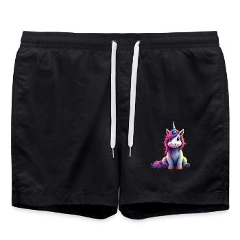 Cute Unicorn Magical Gift Idea Unicorn Fans - Swim Trunks - black - Front - AI Model Male 185 light (185cm)