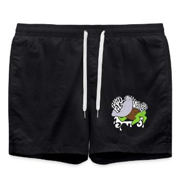 Sea Turtle And Manatee - Swim Trunks - black - Front - AI Model Male 185 light (185cm)