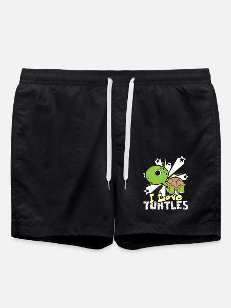 I Love Turtles - Swim Trunks - black
