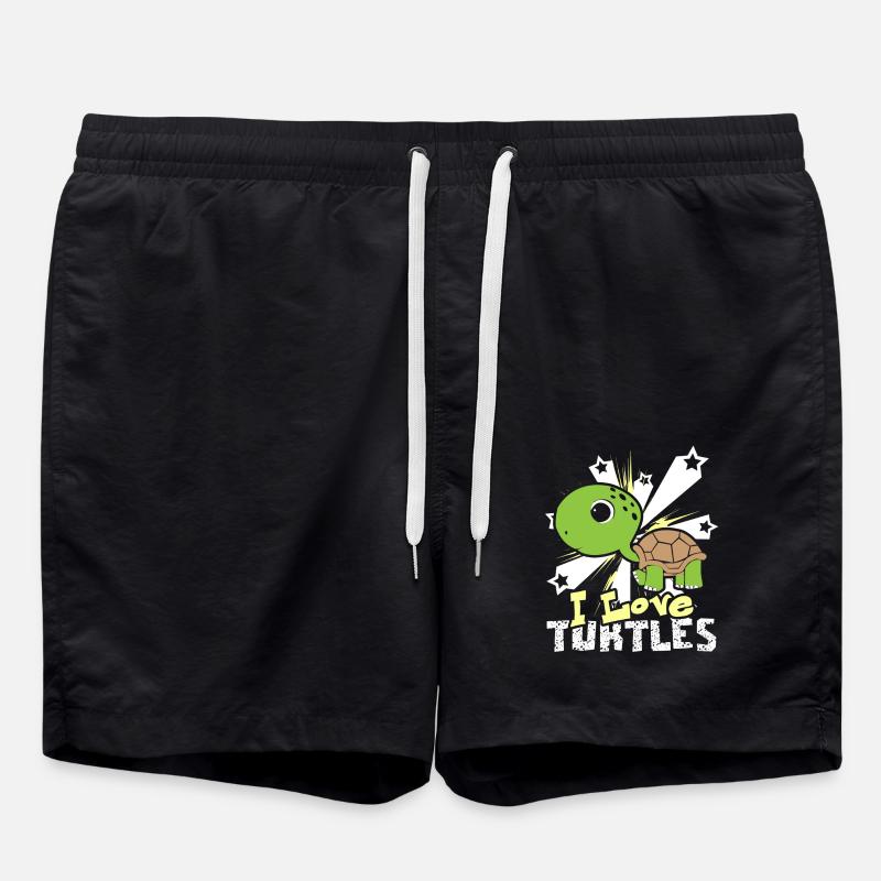 I Love Turtles - Swim Trunks - black