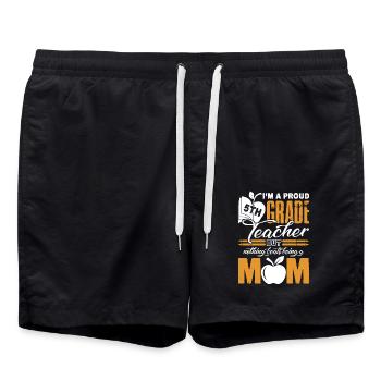 Proud Mom Of 5th Grade Teacher - Swim Trunks - black - Front - AI Model Male 185 light (185cm)