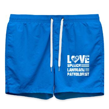 Love Speech Language Pathologist - Swim Trunks - cobalt blue - Front