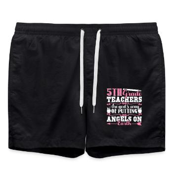 God Made 5th Grade Teachers - Swim Trunks - black - Front - AI Model Male 185 light (185cm)