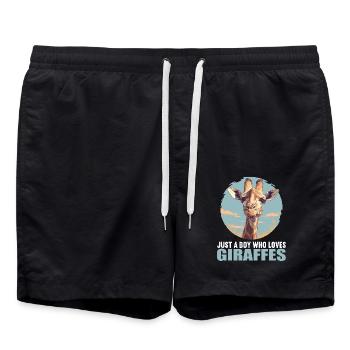 Giraffen Giraffe - Badeshorts - Schwarz - Vorne - AI Model Male 185 light (185cm)