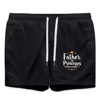 Père de princesses Fille fière Papa Père - Short de bain - noir - Devant - AI Model Male 185 light (185cm)