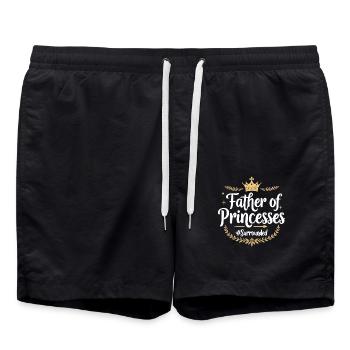 Père de princesses Fille fière Papa Père - Short de bain - noir - Devant - AI Model Male 185 light (185cm)