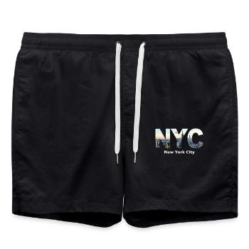 New York – Horizon de New York New York - Short de bain - noir - Devant - AI Model Male 185 light (185cm)