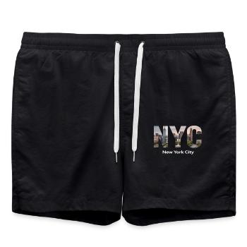 New York – Horizon de New York New York - Short de bain - noir - Devant - AI Model Male 185 light (185cm)