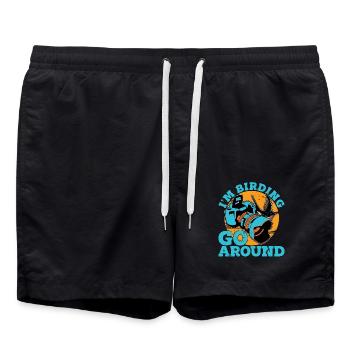 Bird Photography I'm Birding Go Around Ornithology - Swim Trunks - black - Front - AI Model Male 185 light (185cm)
