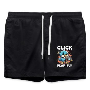 Bird Photography Click Flap Fly Ornithologist - Swim Trunks - black - Front - AI Model Male 185 light (185cm)