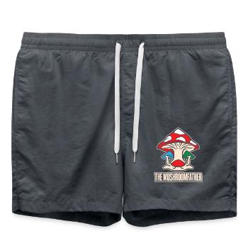 Mushroom Foraging Hunter Mushroomfather Morel - Swim Trunks - anthracite - Front - AI Model Male 185 light (185cm)