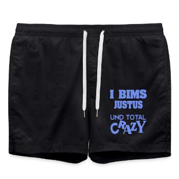 Gift for Justus - Swim Trunks - black - Front - AI Model Male 185 light (185cm)