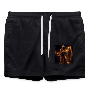 Harfe - Badeshorts - Schwarz - Vorne - AI Model Male 185 light (185cm)