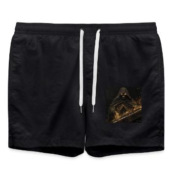 Klavier - Badeshorts - Schwarz - Vorne - AI Model Male 185 light (185cm)