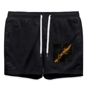 Querflöte - Badeshorts - Schwarz - Vorne - AI Model Male 185 light (185cm)