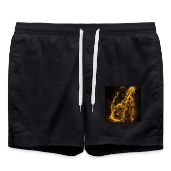 Ukulele - Badeshorts - Schwarz - Vorne - AI Model Male 185 light (185cm)