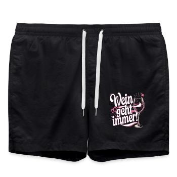 Wein geht immer - Badeshorts - Schwarz - Vorne - AI Model Male 185 light (185cm)