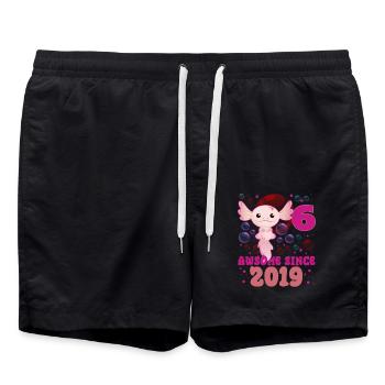 Sixth birthday - Swim Trunks - black - Front - AI Model Male 185 light (185cm)