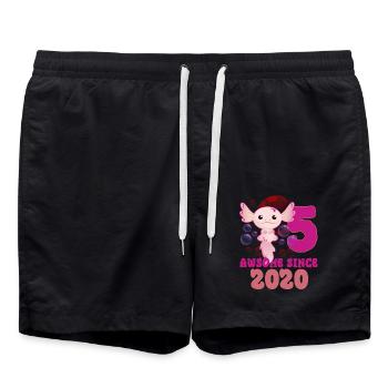 Fünfter Geburtstag Axolotls - Badeshorts - Schwarz - Vorne - AI Model Male 185 light (185cm)