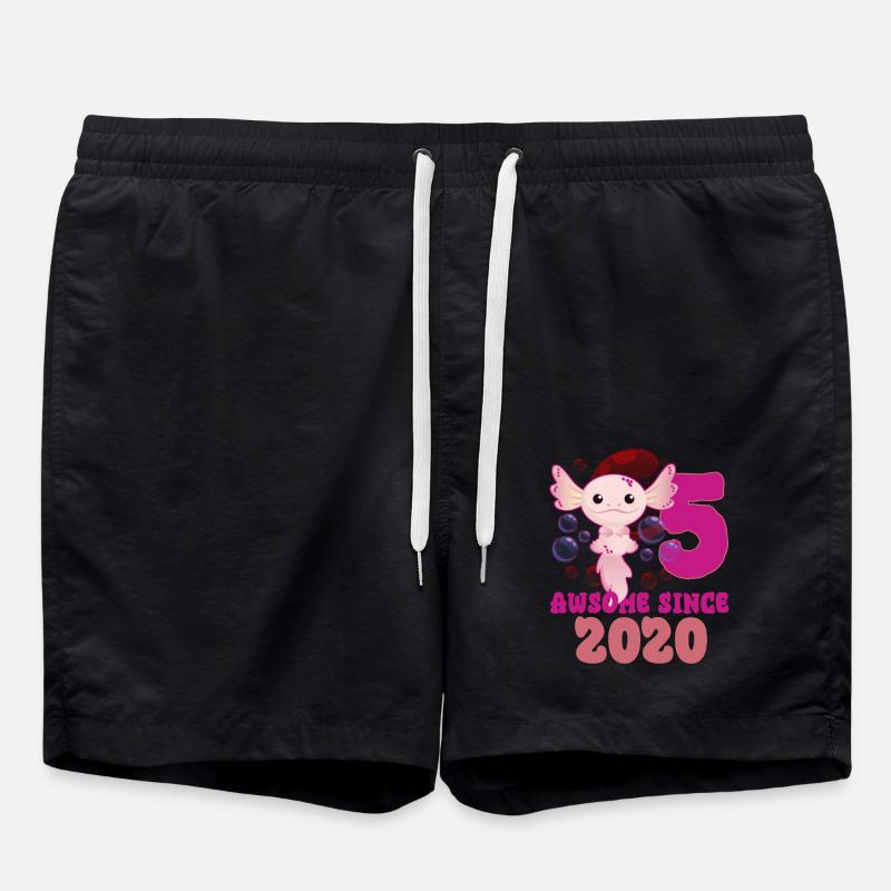 Axolotls' Fifth Birthday - Swim Trunks - black