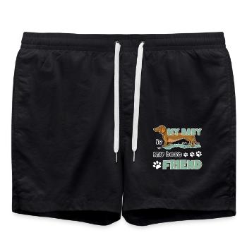 Dachshund Is My Best Friend - Swim Trunks - black - Front - AI Model Male 185 light (185cm)