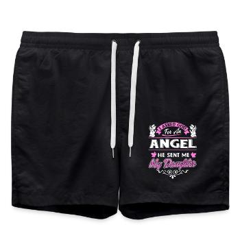 Daughter Is My Angel - Swim Trunks - black - Front - AI Model Male 185 light (185cm)
