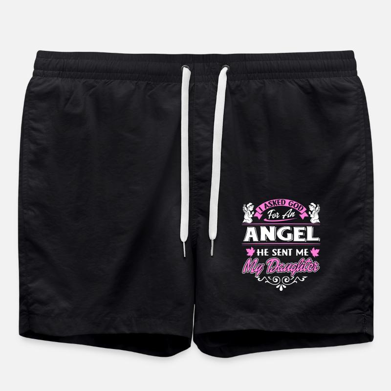 Daughter Is My Angel - Swim Trunks - black