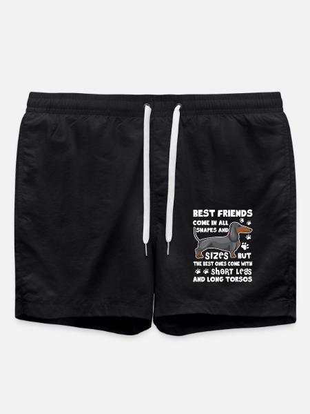 Dachshund Best Friend - Swim Trunks - black