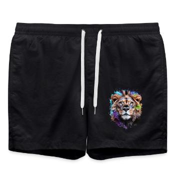 Lion Lover Faune Safari Art Lion Coloré - Short de bain - noir - Devant - AI Model Male 185 light (185cm)