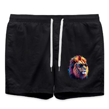 Lion Lover Faune Safari Art Lion Coloré - Short de bain - noir - Devant - AI Model Male 185 light (185cm)