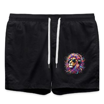 Lion Lover Faune Safari Art Lion Coloré - Short de bain - noir - Devant - AI Model Male 185 light (185cm)