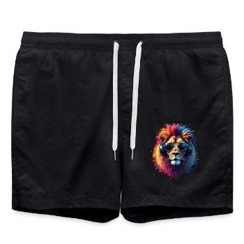 Lion Lover Faune Safari Art Lion Coloré - Short de bain - noir - Devant - AI Model Male 185 light (185cm)