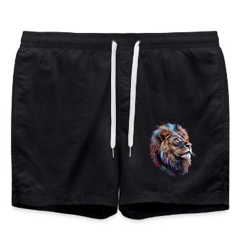 Lion Lover Faune Safari Art Lion Coloré - Short de bain - noir - Devant - AI Model Male 185 light (185cm)