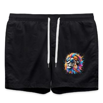 Lion Lover Faune Safari Art Lion Coloré - Short de bain - noir - Devant - AI Model Male 185 light (185cm)