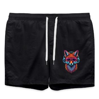 Drôle Renard Renard Art Animal Nature Animaux Animaux Sauvages - Short de bain - noir - Devant - AI Model Male 185 light (185cm)